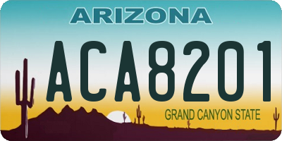 AZ license plate ACA8201