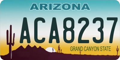 AZ license plate ACA8237