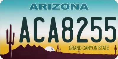 AZ license plate ACA8255