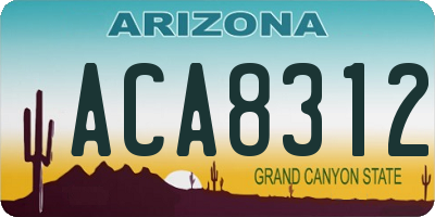 AZ license plate ACA8312