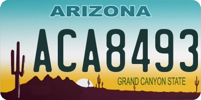 AZ license plate ACA8493