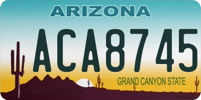 AZ license plate ACA8745