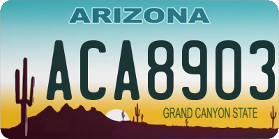 AZ license plate ACA8903