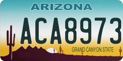 AZ license plate ACA8973