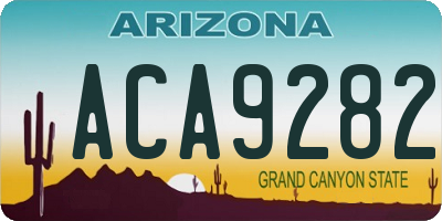 AZ license plate ACA9282