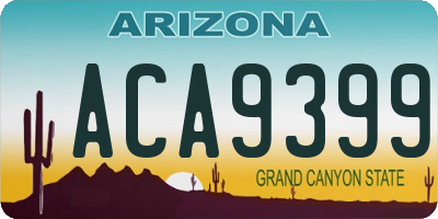 AZ license plate ACA9399