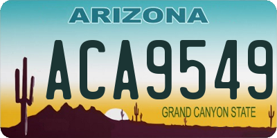 AZ license plate ACA9549