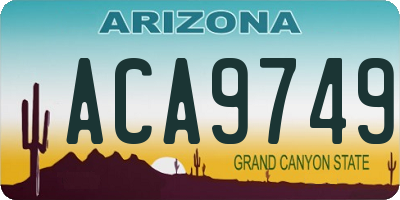 AZ license plate ACA9749