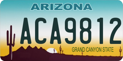 AZ license plate ACA9812