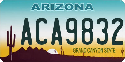 AZ license plate ACA9832