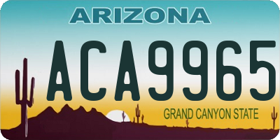 AZ license plate ACA9965