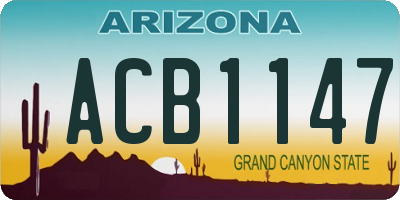 AZ license plate ACB1147