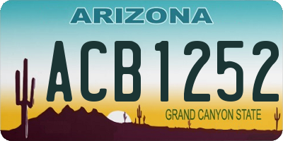 AZ license plate ACB1252