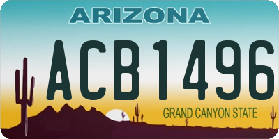 AZ license plate ACB1496