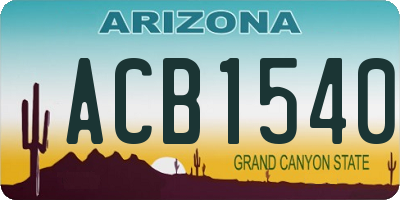 AZ license plate ACB1540