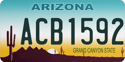 AZ license plate ACB1592
