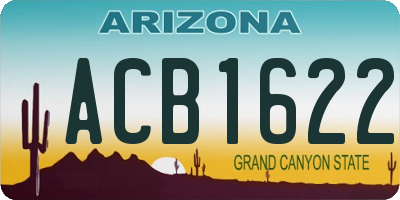 AZ license plate ACB1622