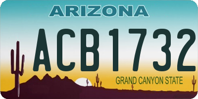 AZ license plate ACB1732