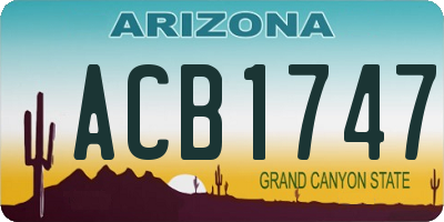AZ license plate ACB1747