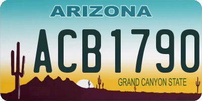 AZ license plate ACB1790