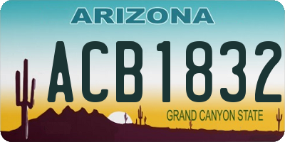 AZ license plate ACB1832