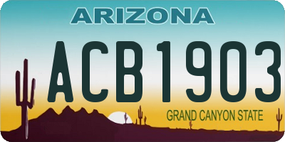 AZ license plate ACB1903