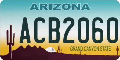 AZ license plate ACB2060