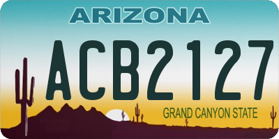 AZ license plate ACB2127