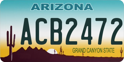 AZ license plate ACB2472