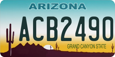 AZ license plate ACB2490