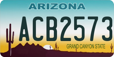 AZ license plate ACB2573