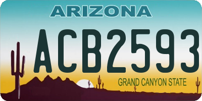 AZ license plate ACB2593