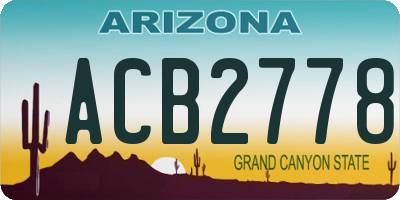 AZ license plate ACB2778