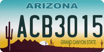 AZ license plate ACB3015
