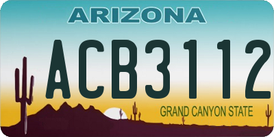 AZ license plate ACB3112