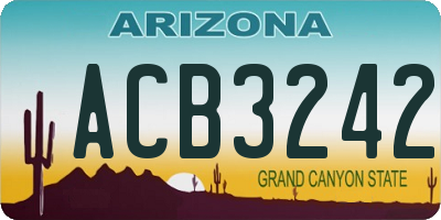 AZ license plate ACB3242