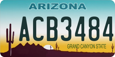 AZ license plate ACB3484