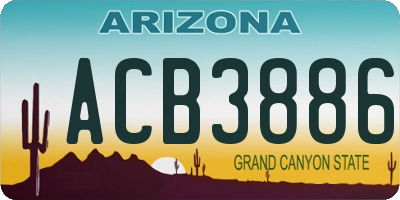 AZ license plate ACB3886