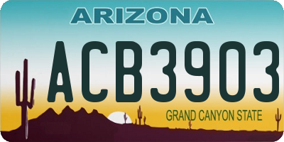 AZ license plate ACB3903