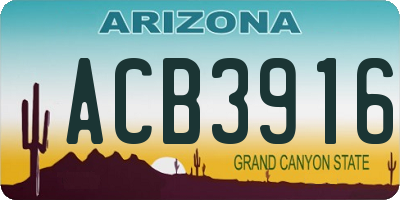 AZ license plate ACB3916