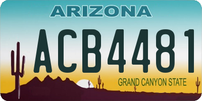 AZ license plate ACB4481