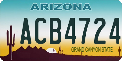 AZ license plate ACB4724