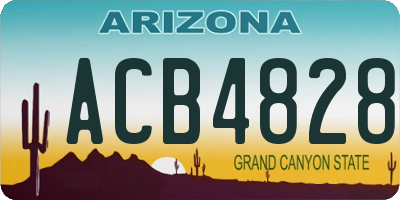 AZ license plate ACB4828