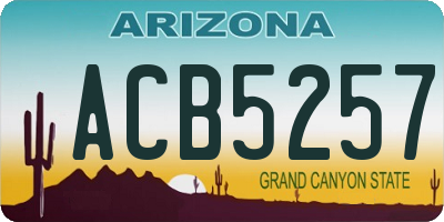 AZ license plate ACB5257
