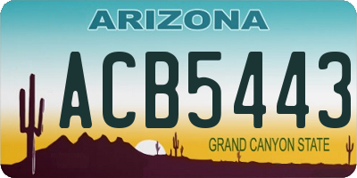 AZ license plate ACB5443