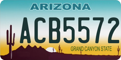 AZ license plate ACB5572