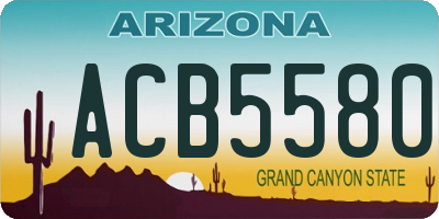 AZ license plate ACB5580
