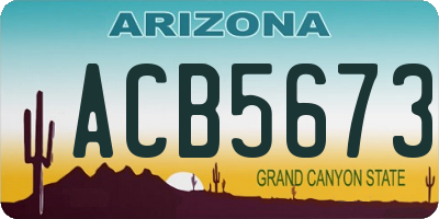 AZ license plate ACB5673