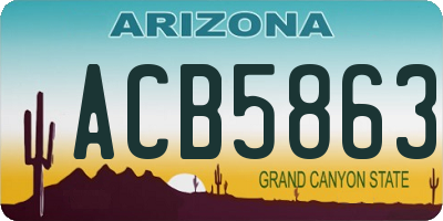 AZ license plate ACB5863