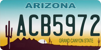 AZ license plate ACB5972